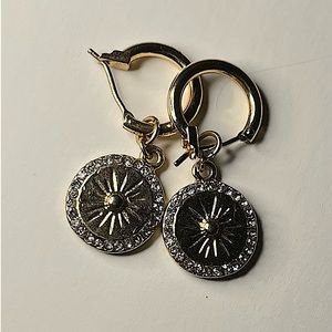 Gold Tinted Circular Earring Set